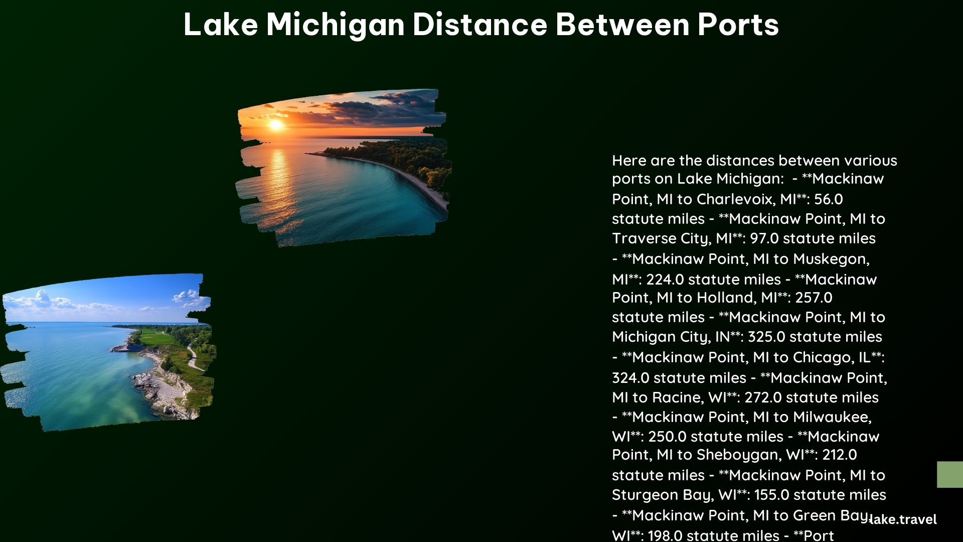 Lake Michigan Distance Between Ports