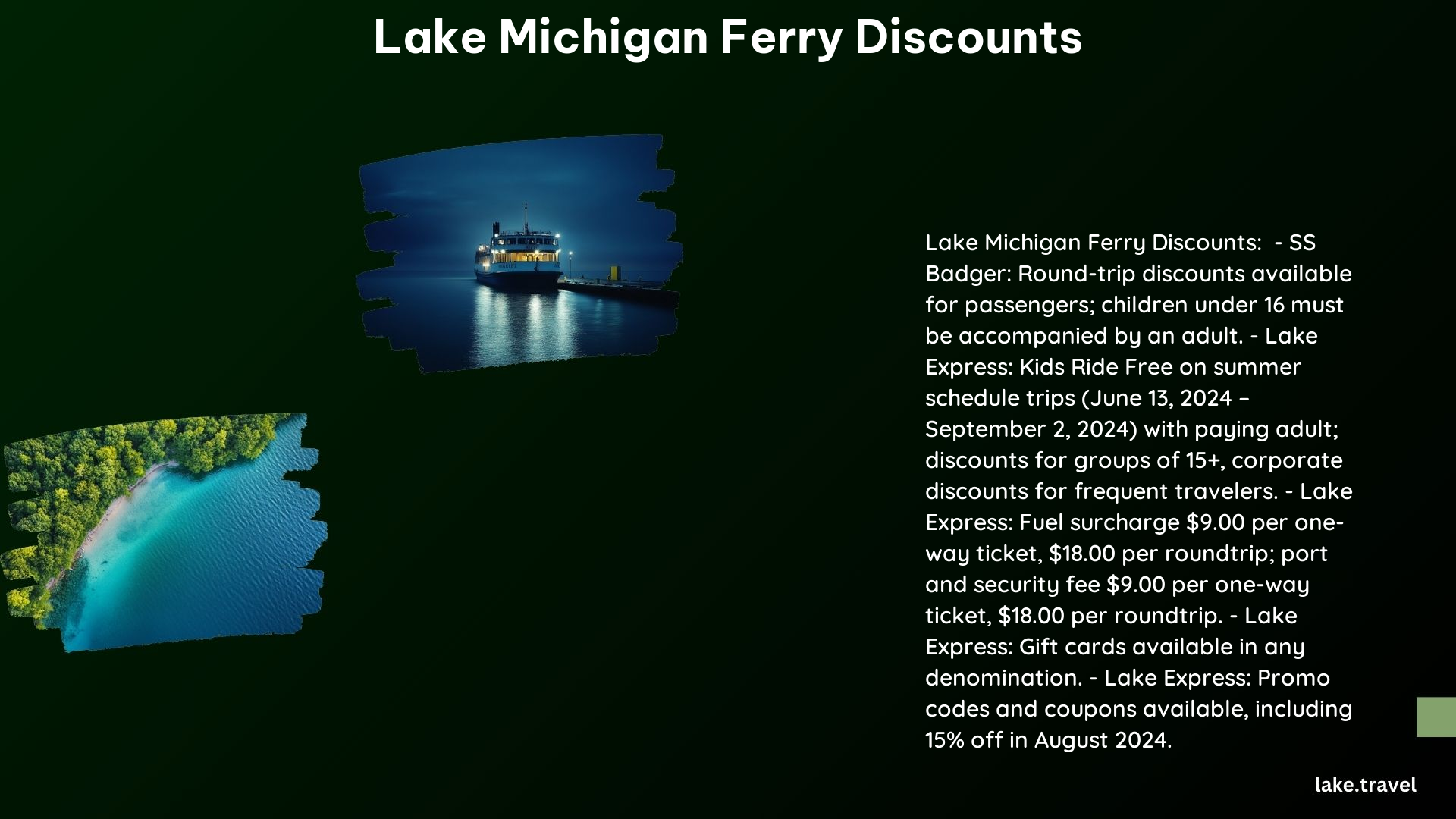 Lake Michigan Ferry Discounts