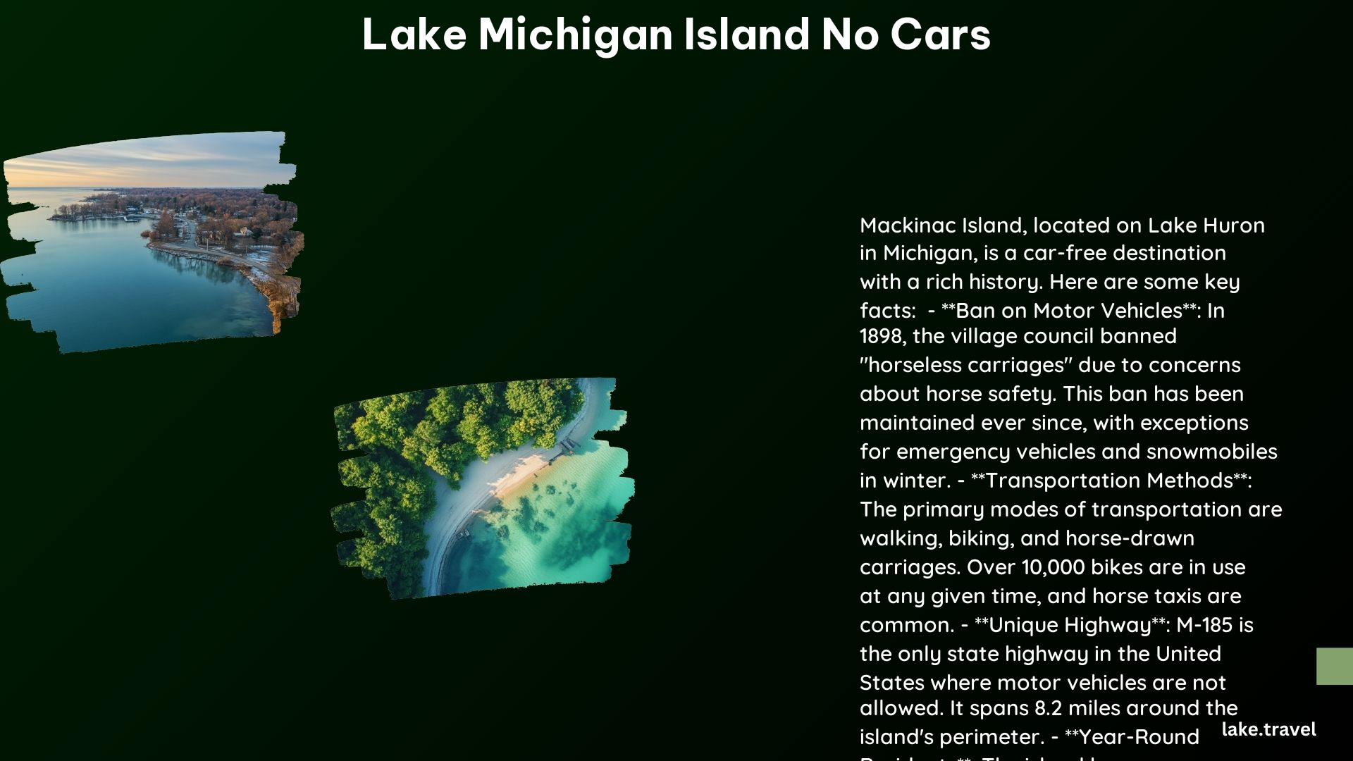 Lake Michigan Island No Cars