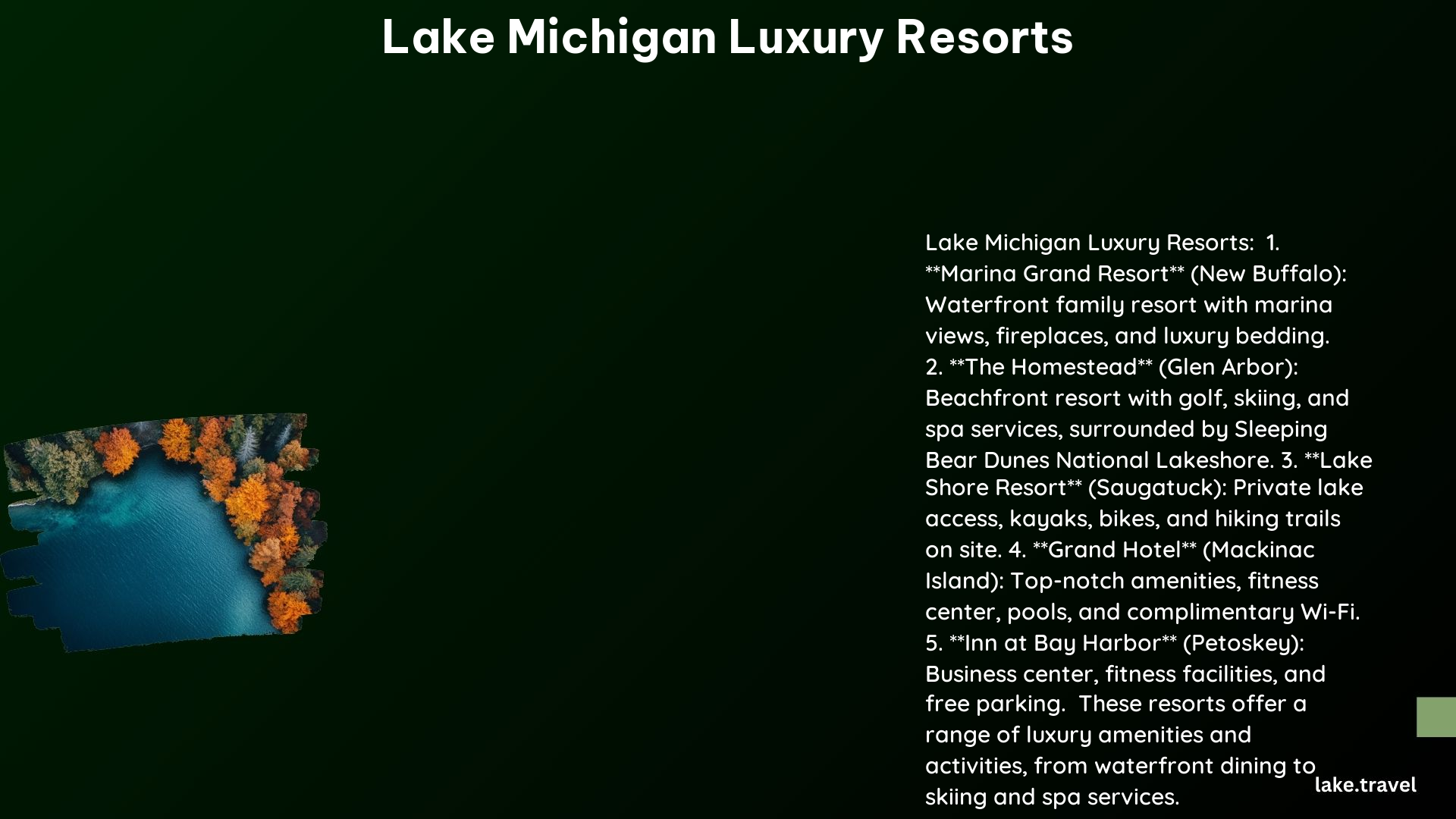 Lake Michigan Luxury Resorts