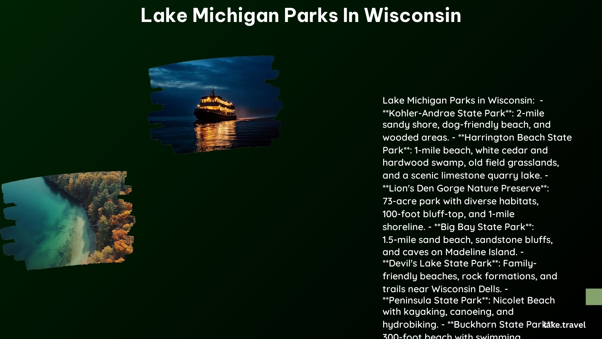 Lake Michigan Parks in Wisconsin