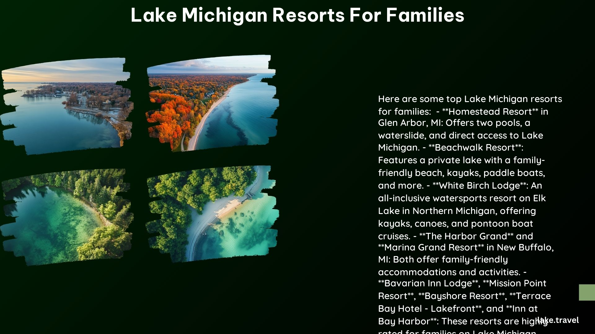 Lake Michigan Resorts for Families