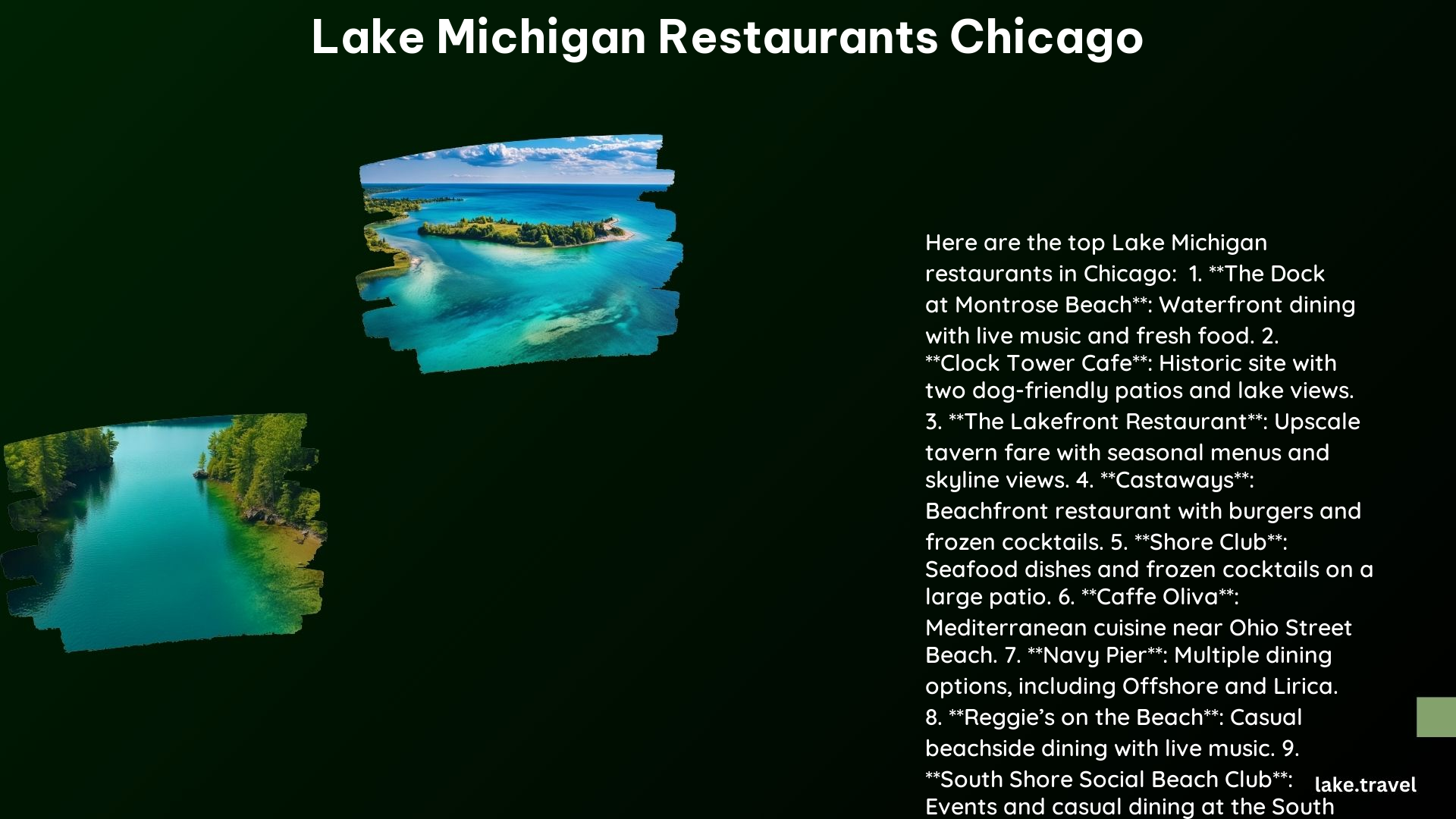 Lake Michigan Restaurants Chicago