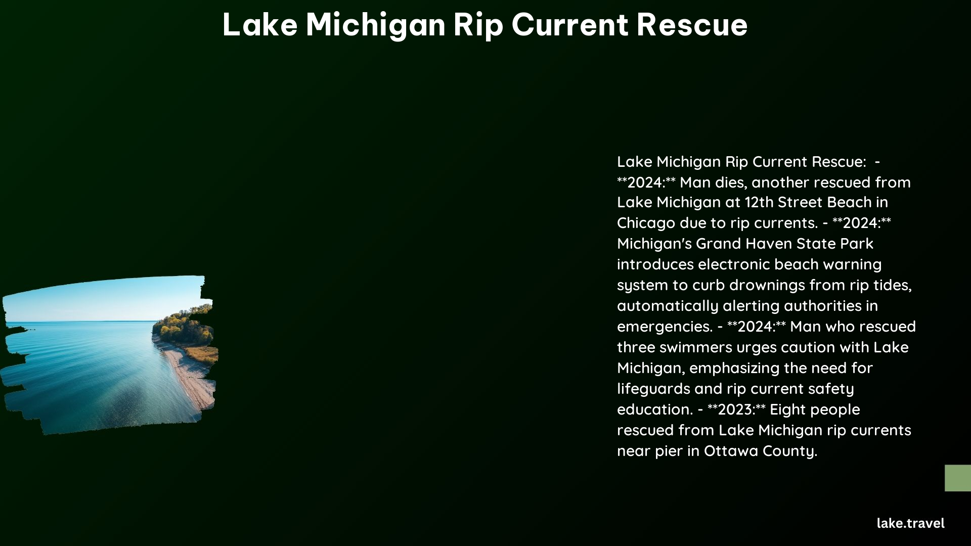 Lake Michigan Rip Current Rescue