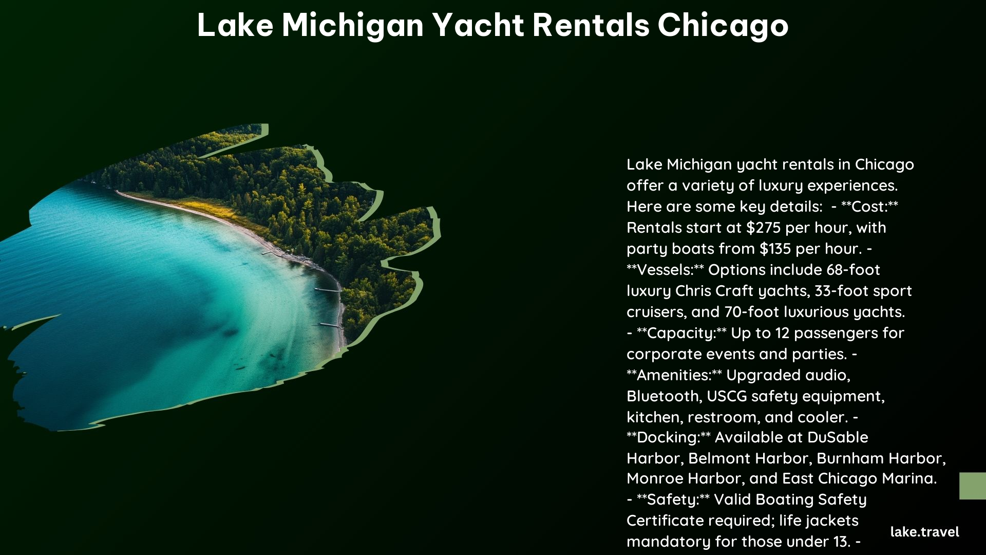 Lake Michigan Yacht Rentals Chicago