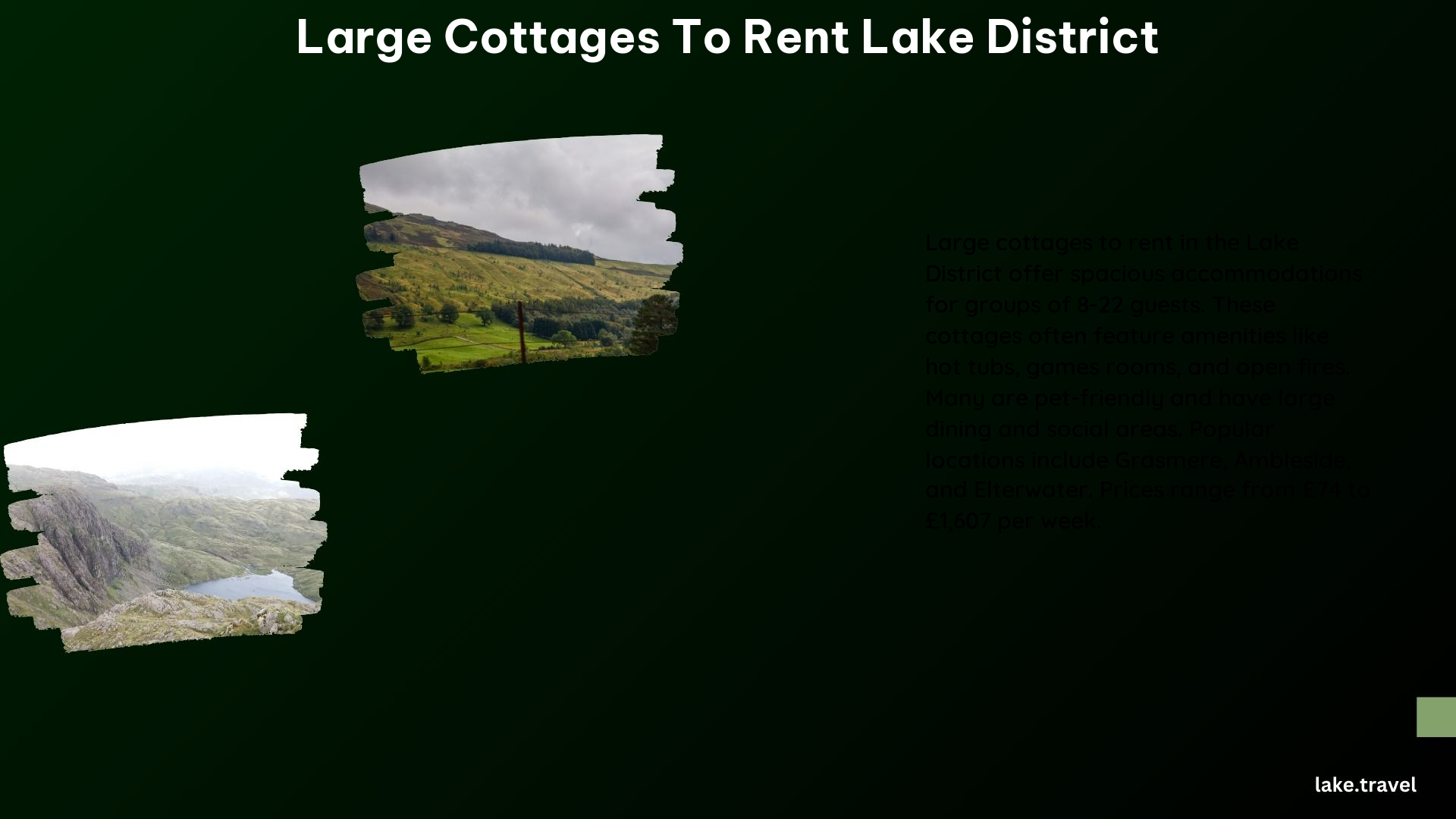 Large Cottages to Rent Lake District