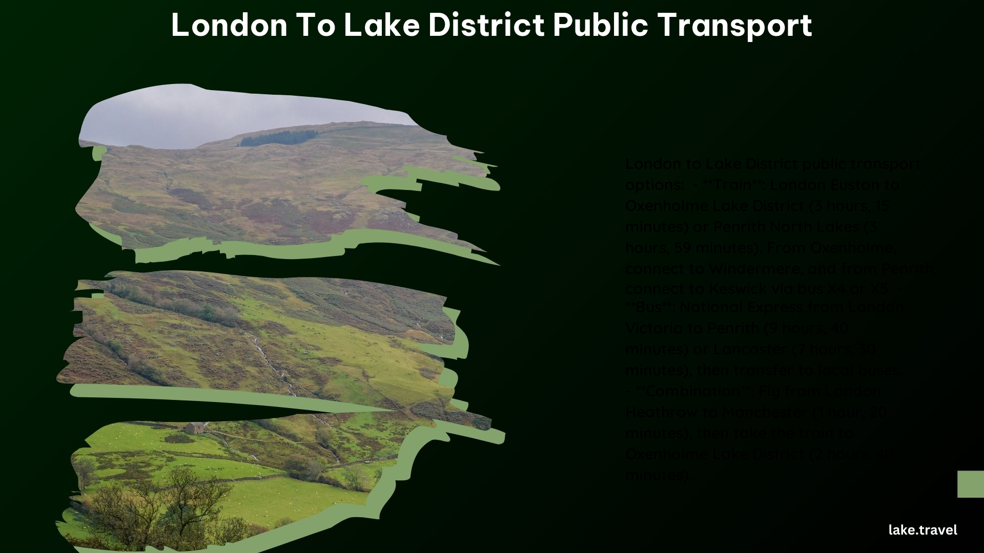 London to Lake District Public Transport