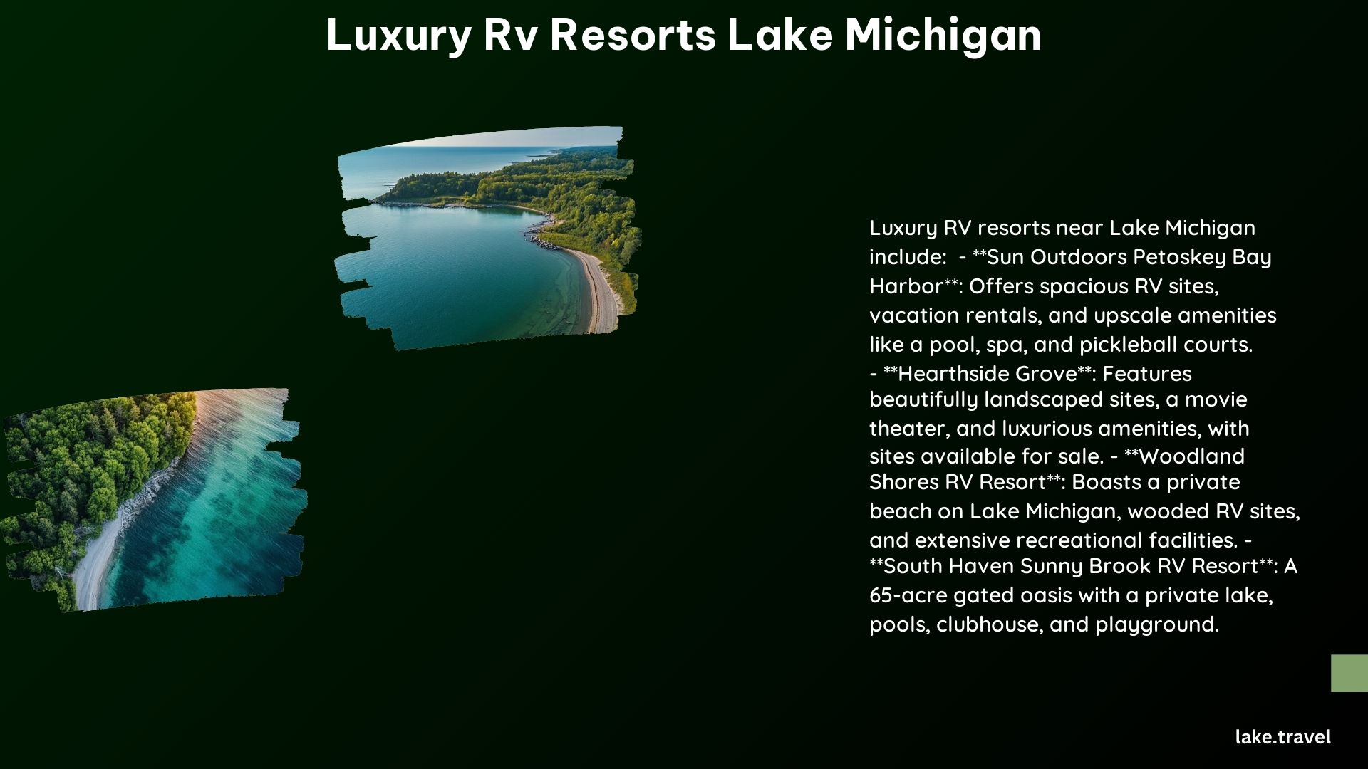 Luxury RV Resorts Lake Michigan