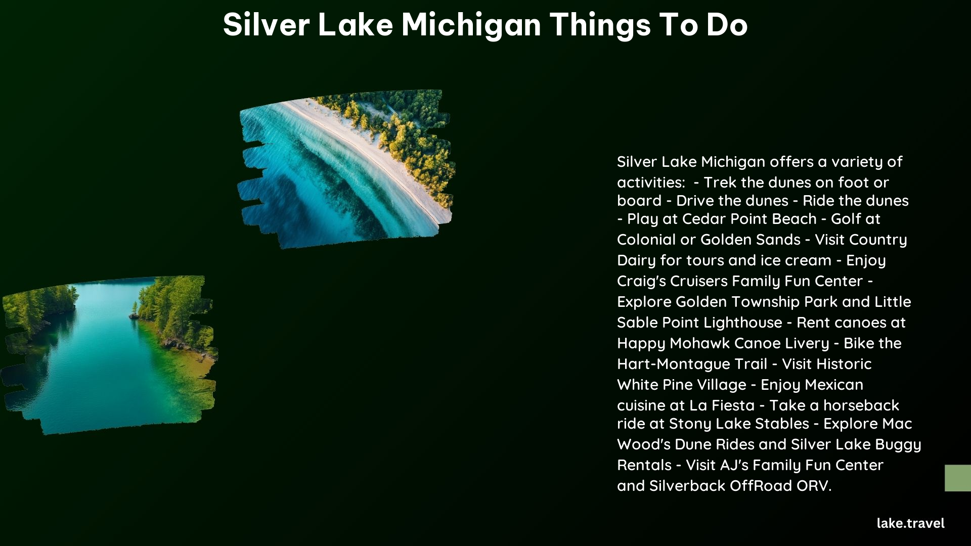 Silver Lake Michigan Things to Do