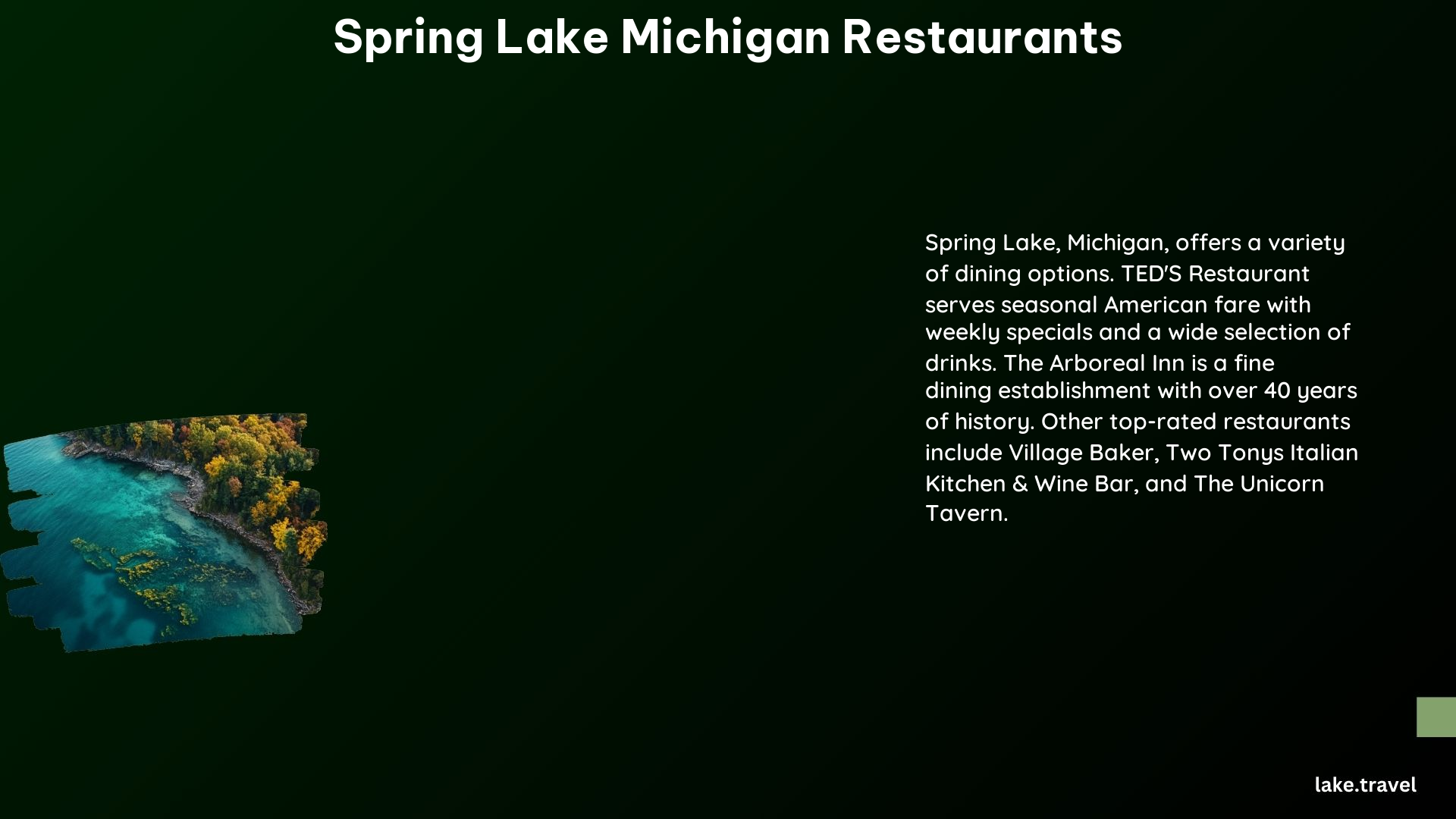 Spring Lake Michigan Restaurants