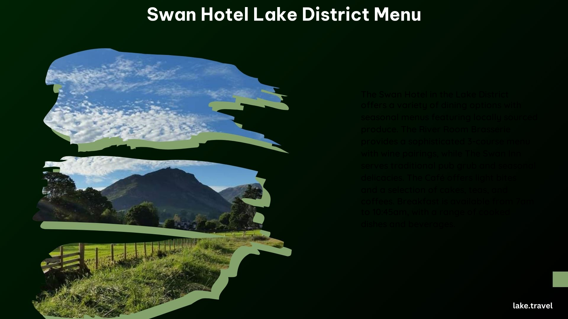 Swan Hotel Lake District Menu