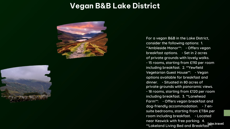 Vegan BB Lake District