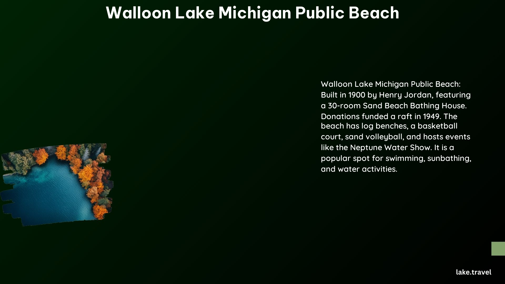 Walloon Lake Michigan Public Beach