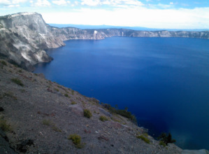 crater lake rock formations