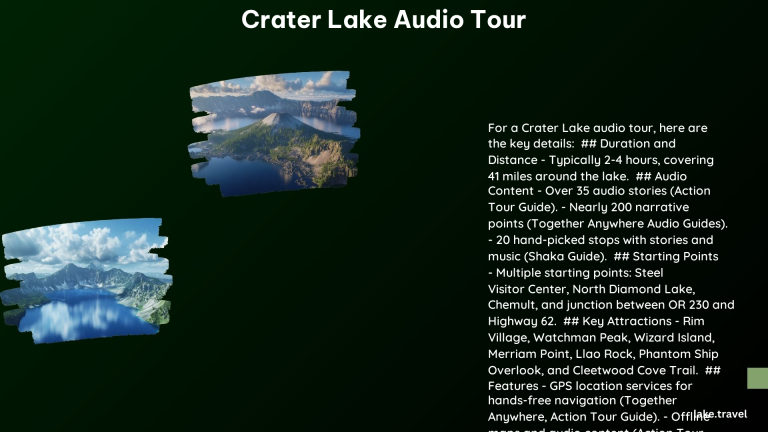 crater lake audio tour