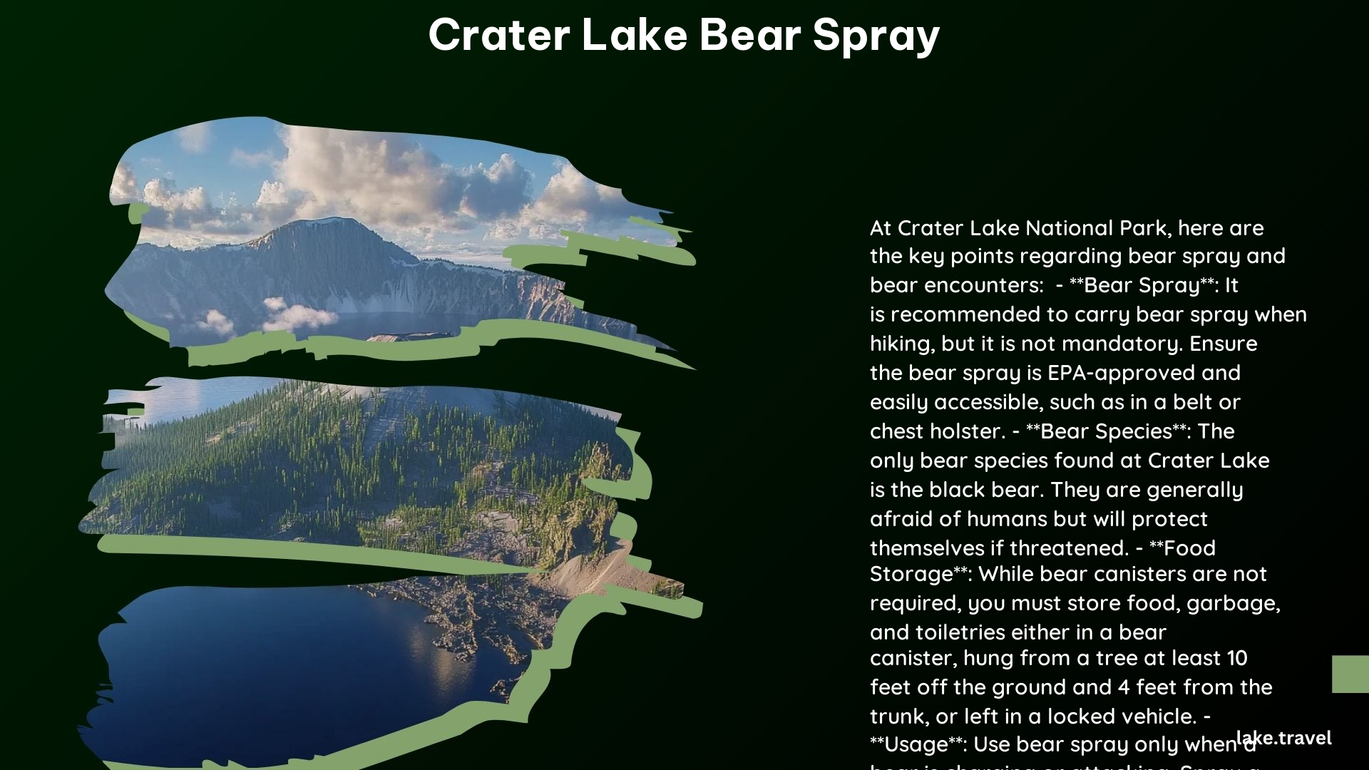 crater lake bear spray