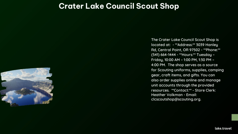 crater lake council scout shop