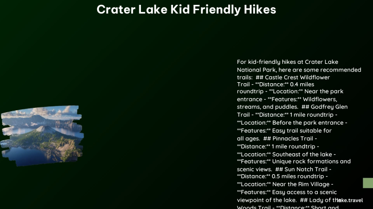 crater lake kid friendly hikes