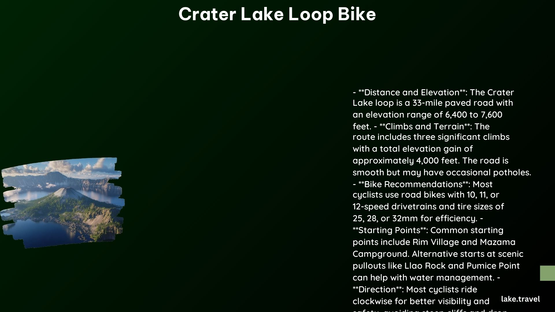 crater lake loop bike