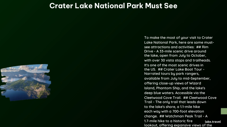 crater lake national park must see