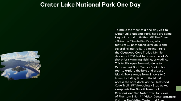 crater lake national park one day