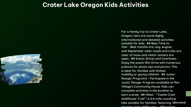 crater lake oregon kids activities