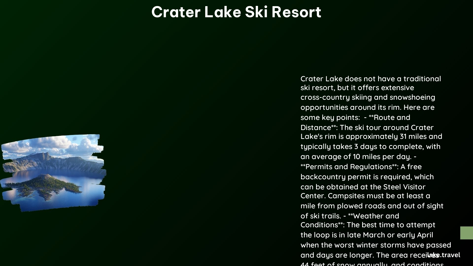 crater lake ski resort