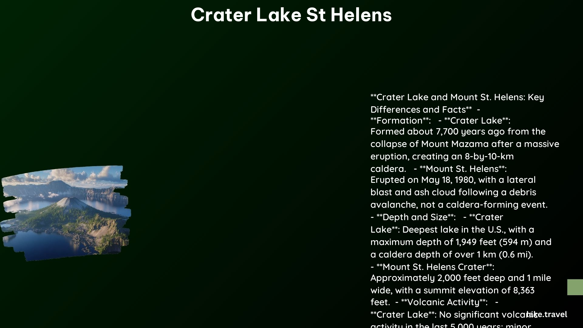 crater lake st helens