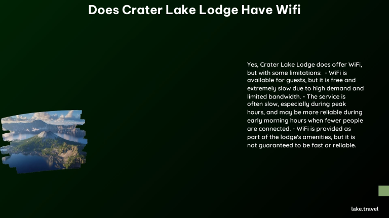 does crater lake lodge have wifi