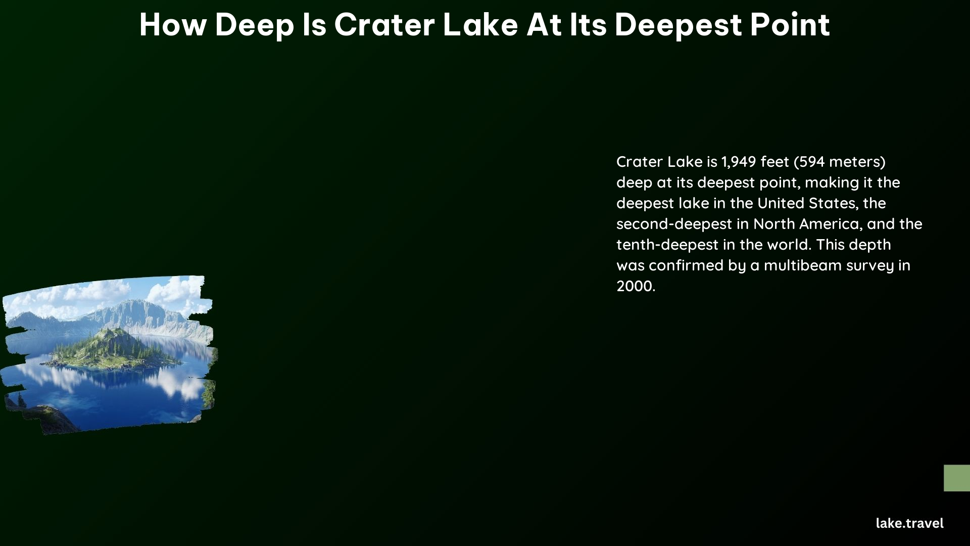 how deep is crater lake at its deepest point