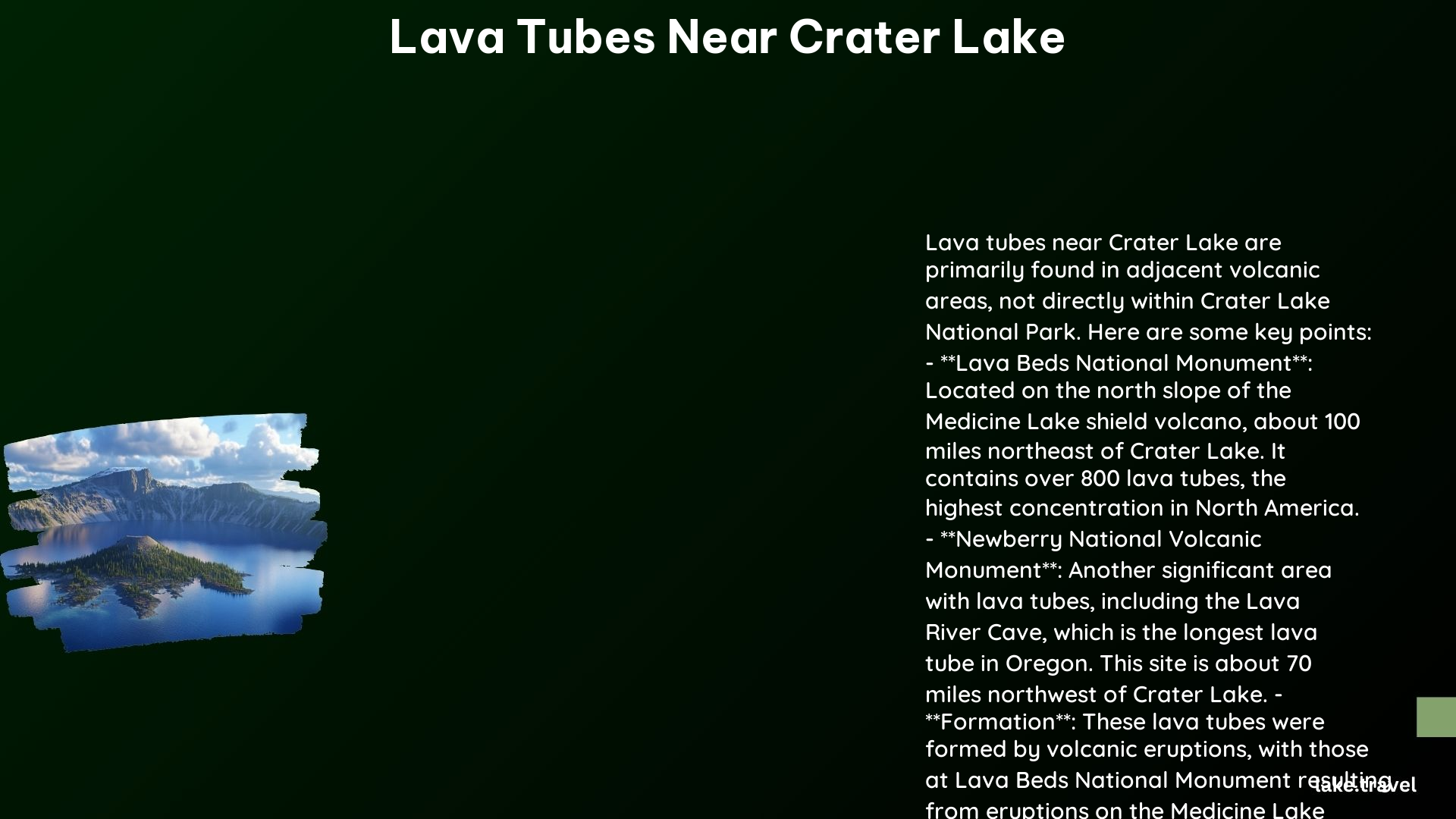 lava tubes near crater lake