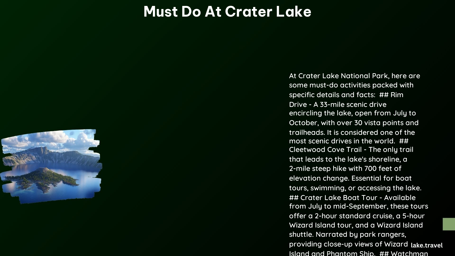 must do at crater lake