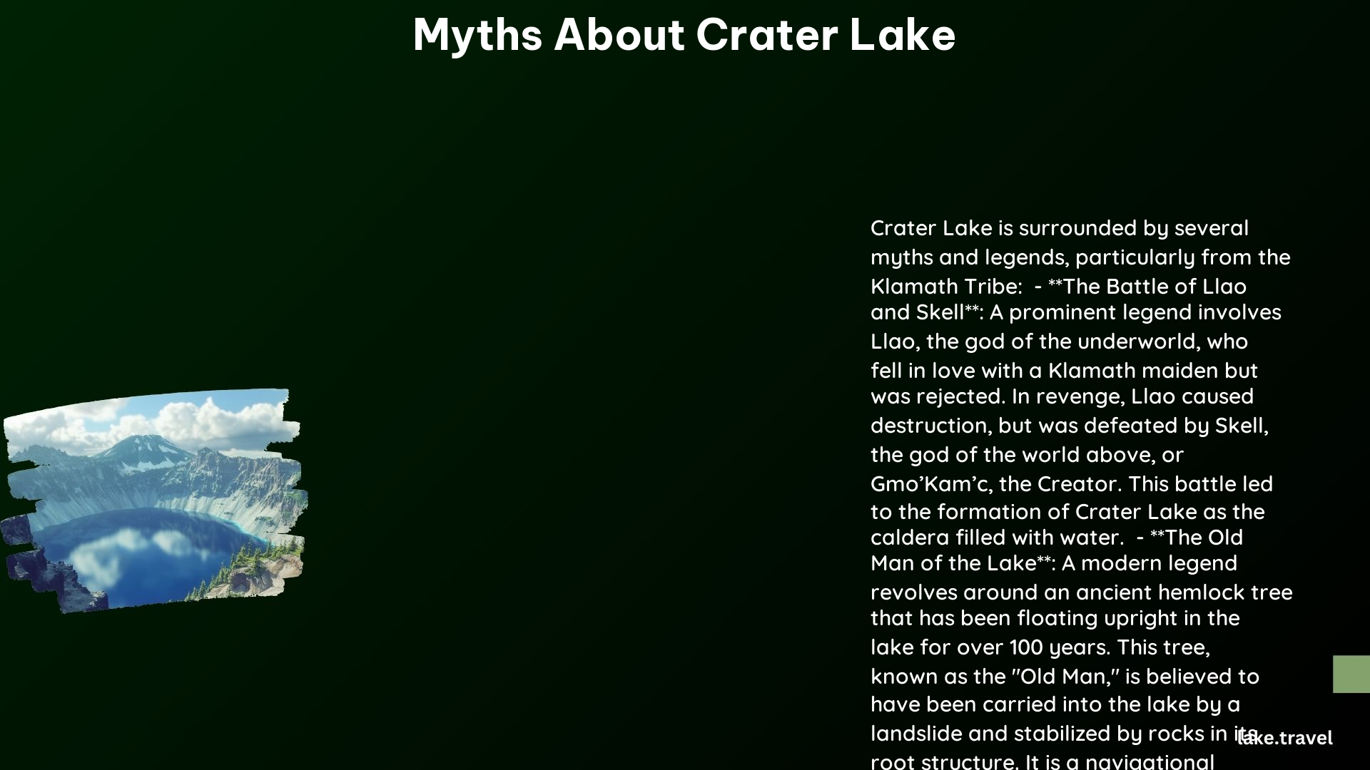 myths about crater lake