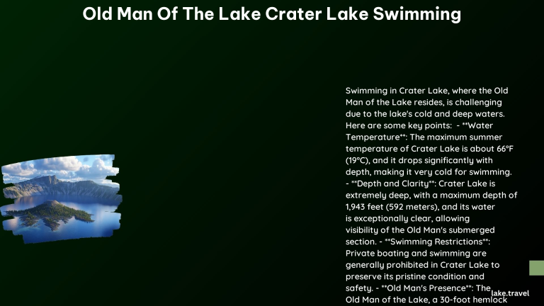 old man of the lake crater lake swimming