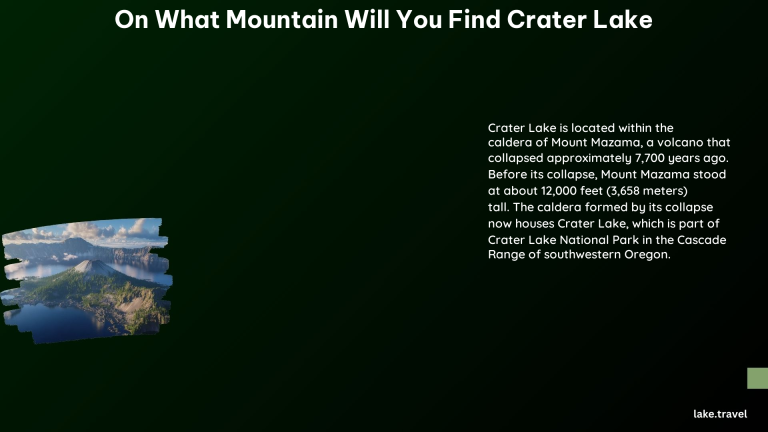 on what mountain will you find crater lake