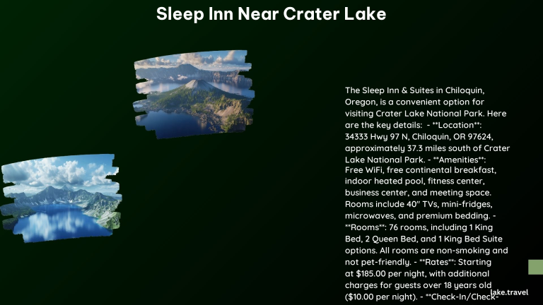 sleep inn near crater lake