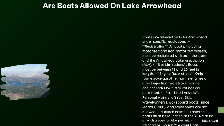 are boats allowed on lake arrowhead