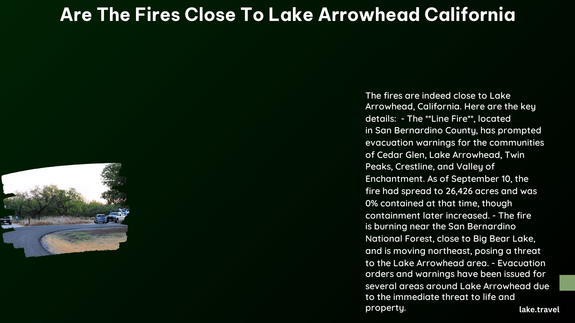 are the fires close to lake arrowhead california