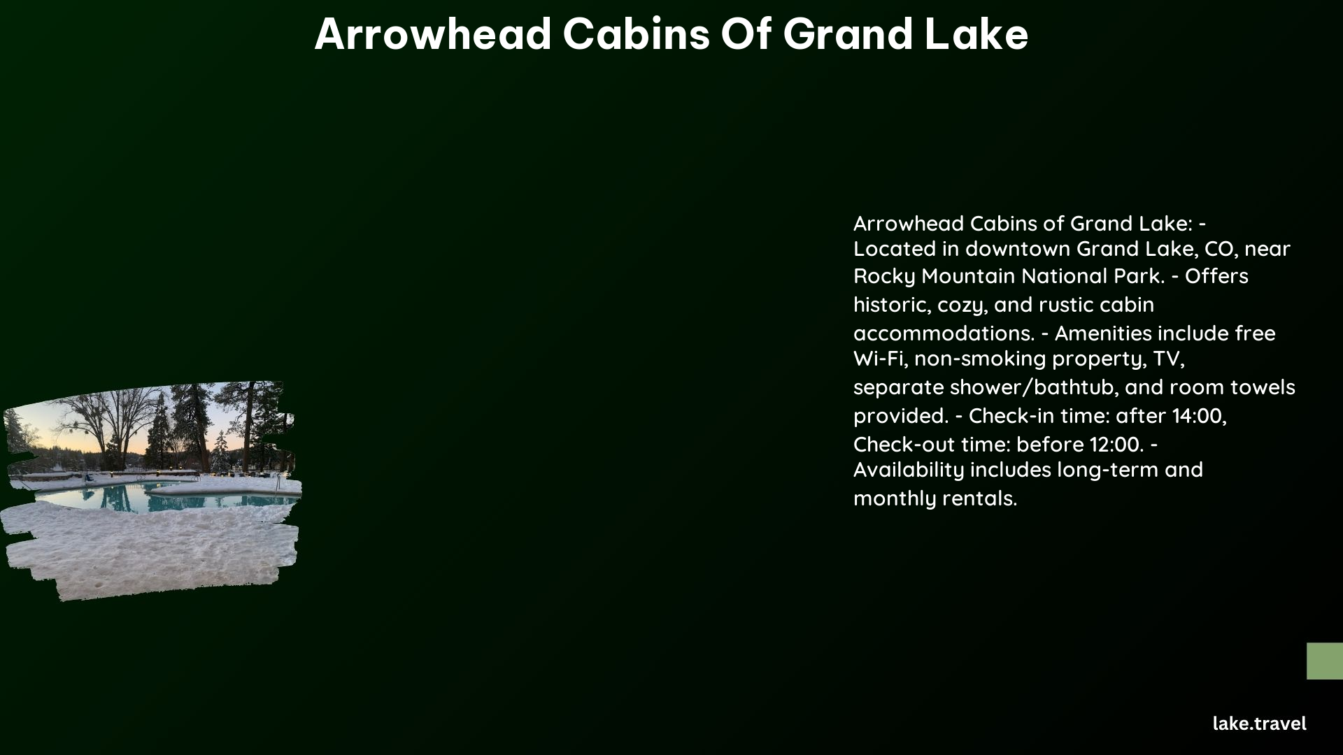 arrowhead cabins of grand lake