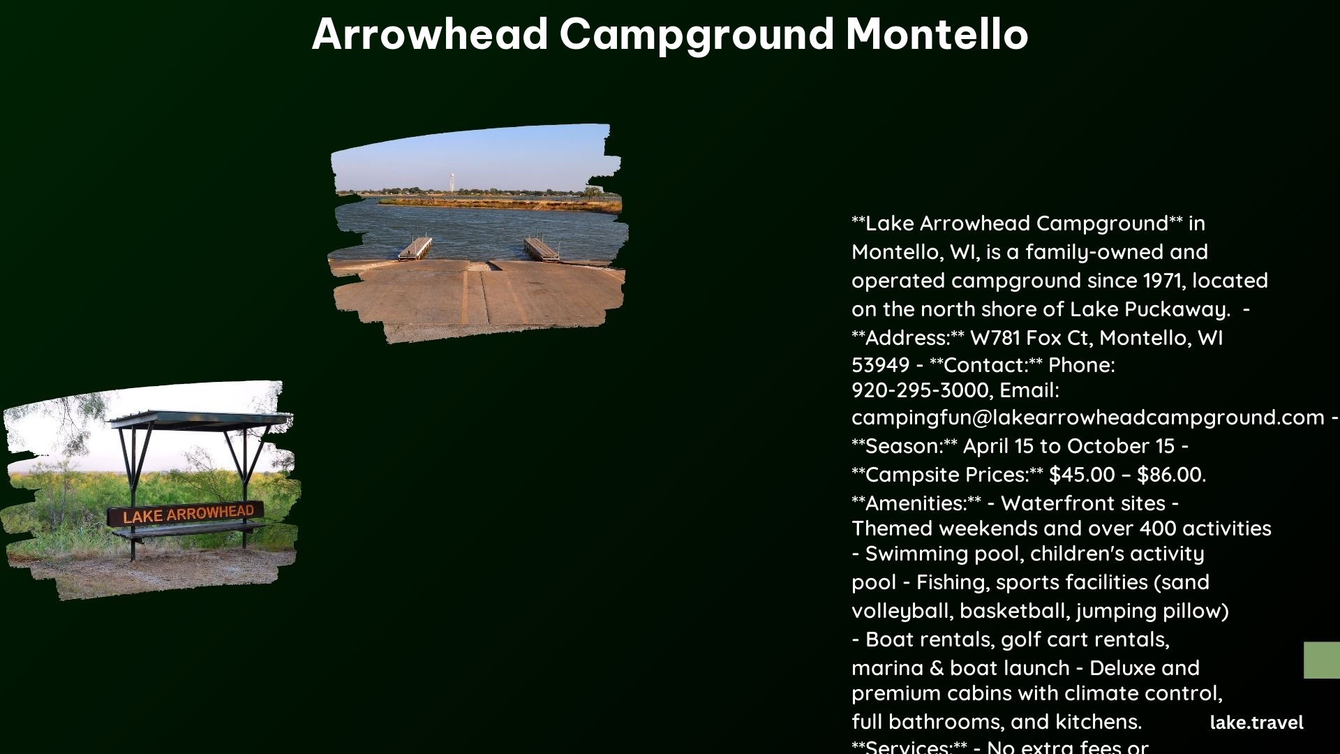 arrowhead campground montello