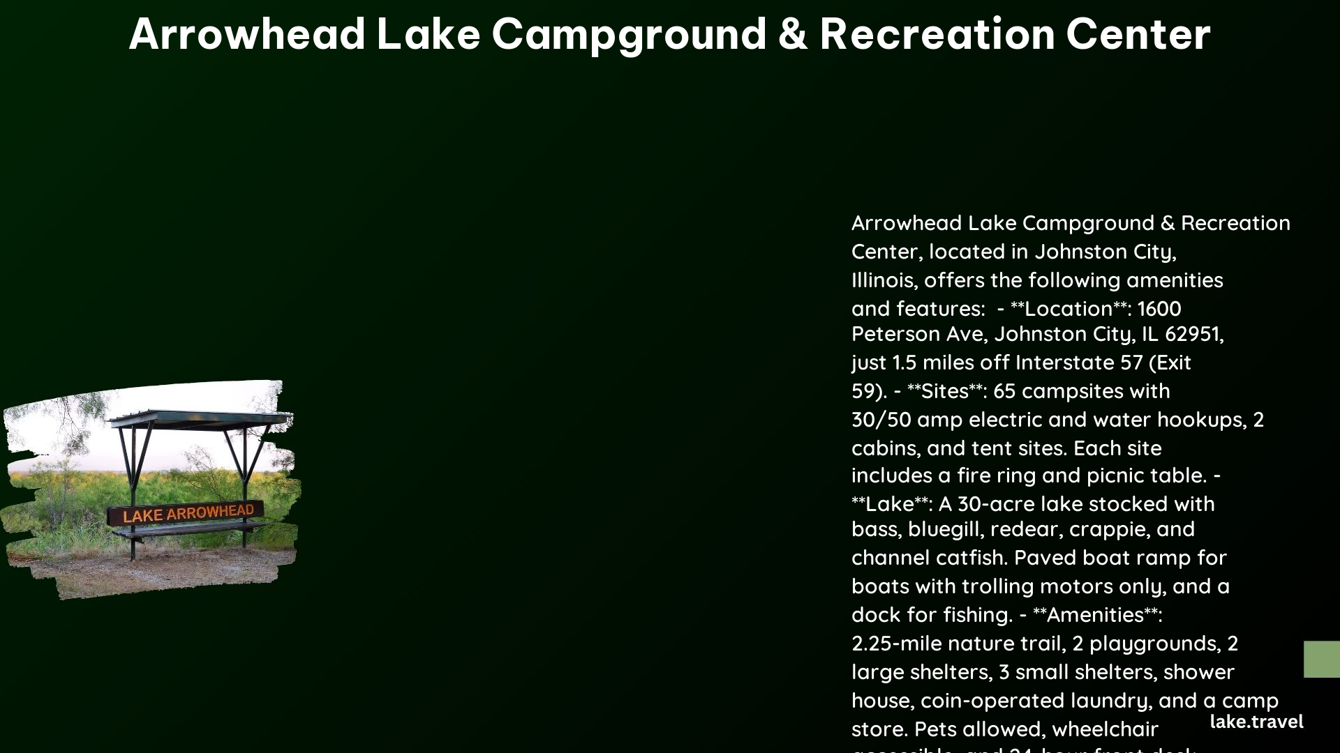 arrowhead lake campground & recreation center