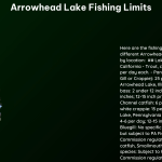 arrowhead lake fishing limits