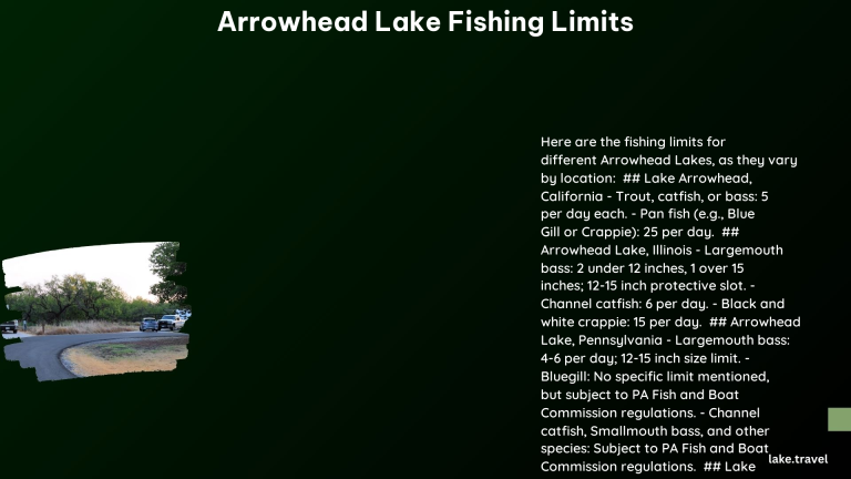 arrowhead lake fishing limits