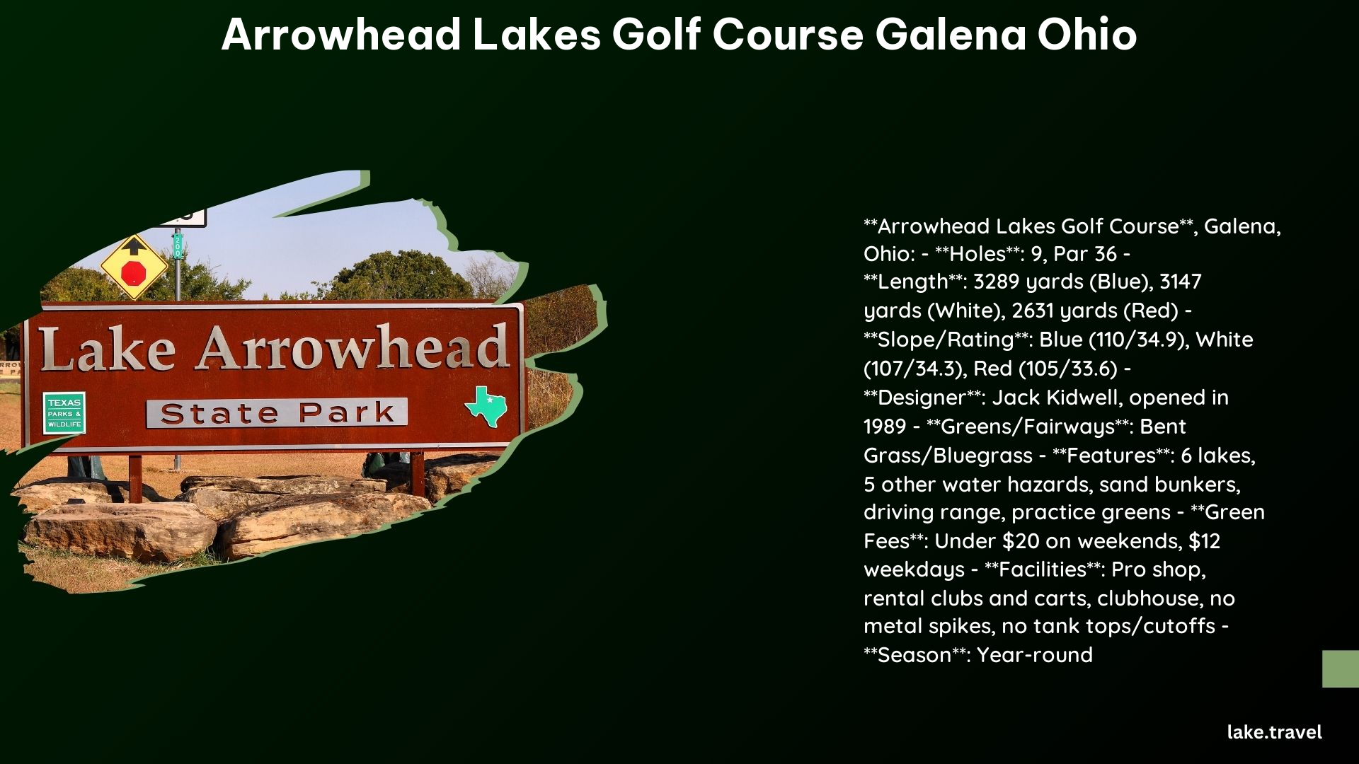 arrowhead lakes golf course galena ohio