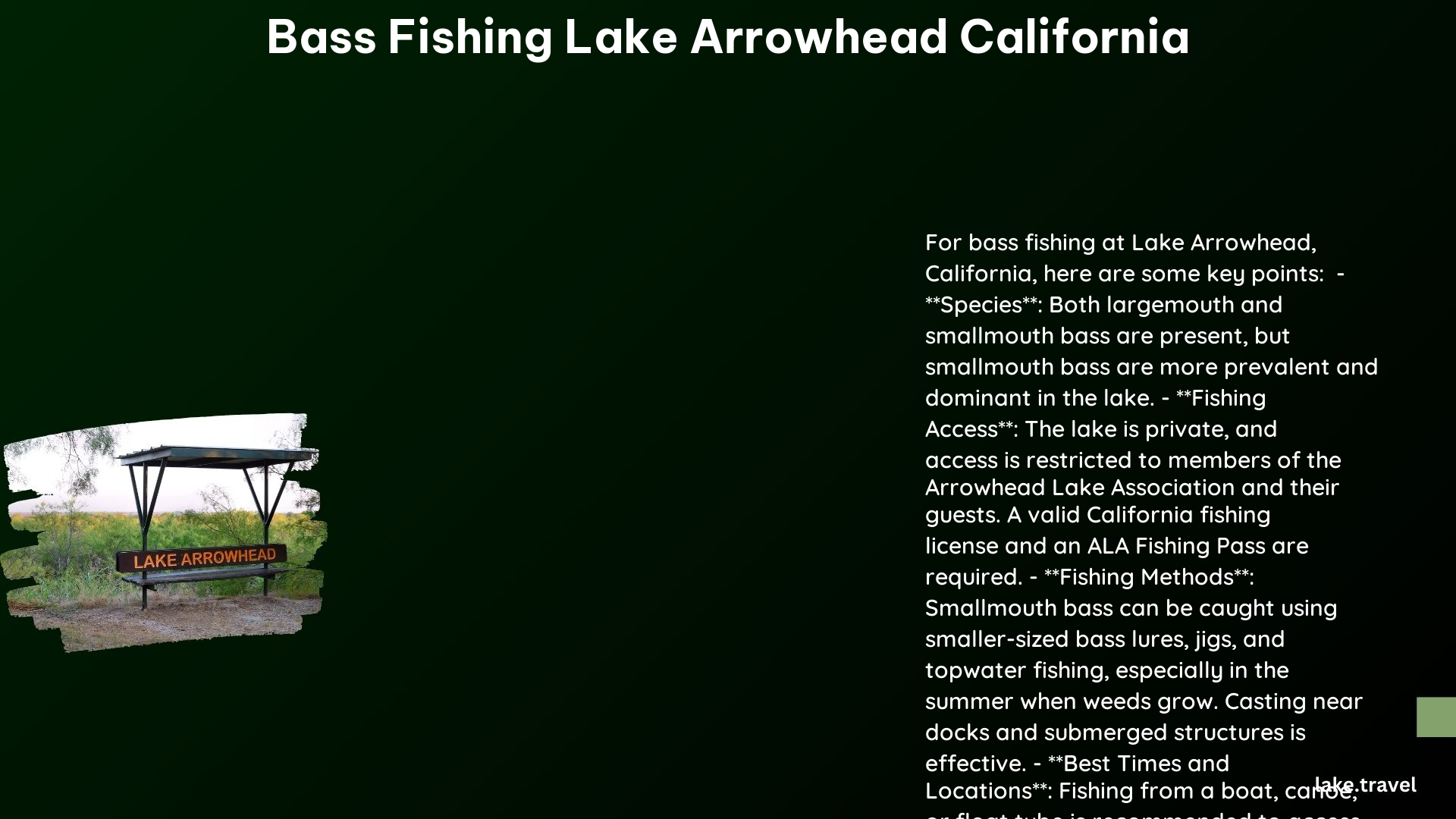 bass fishing lake arrowhead california