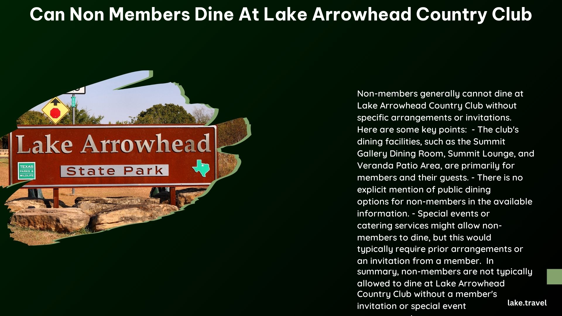 can non members dine at lake arrowhead country club