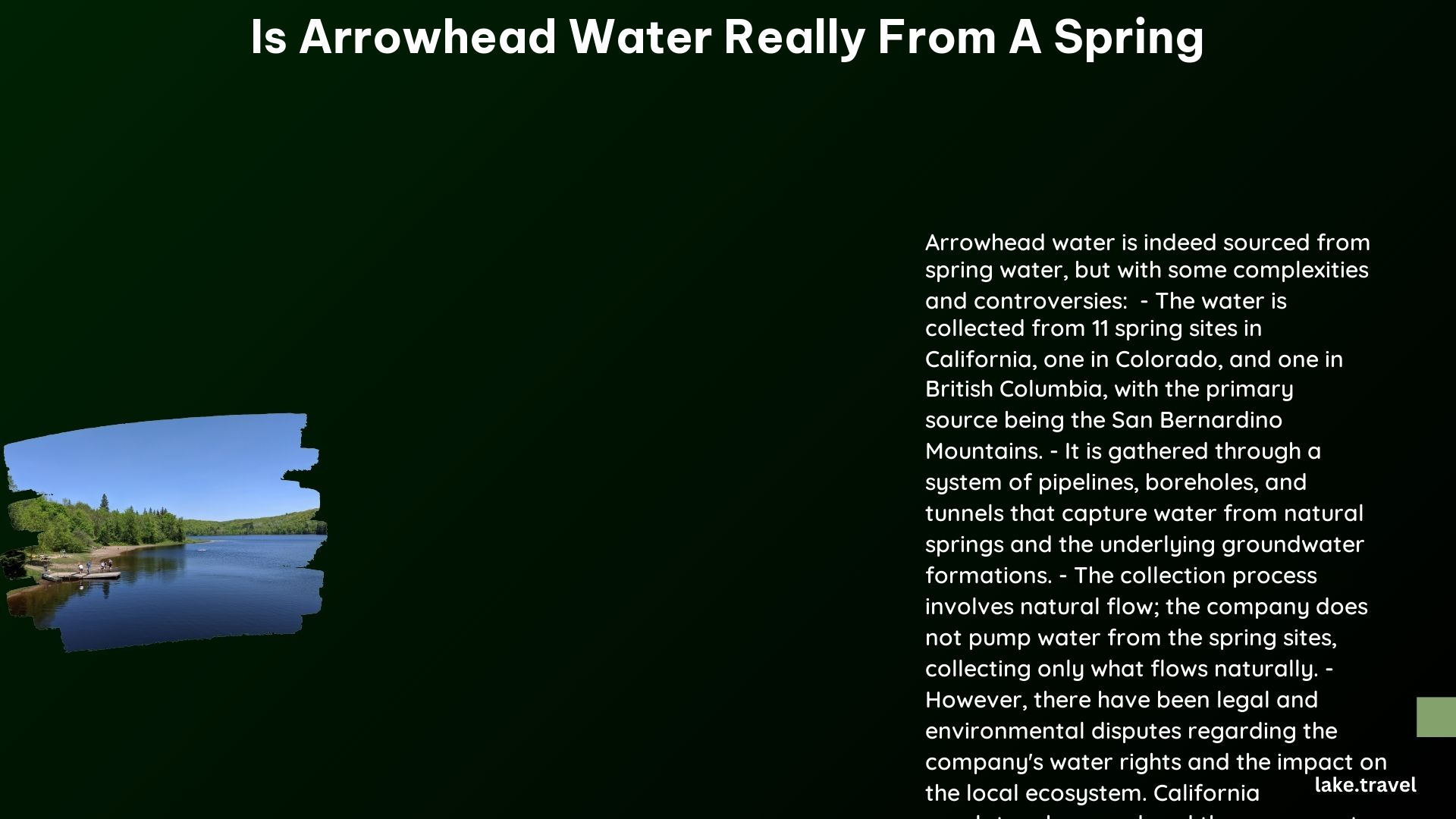 is arrowhead water really from a spring