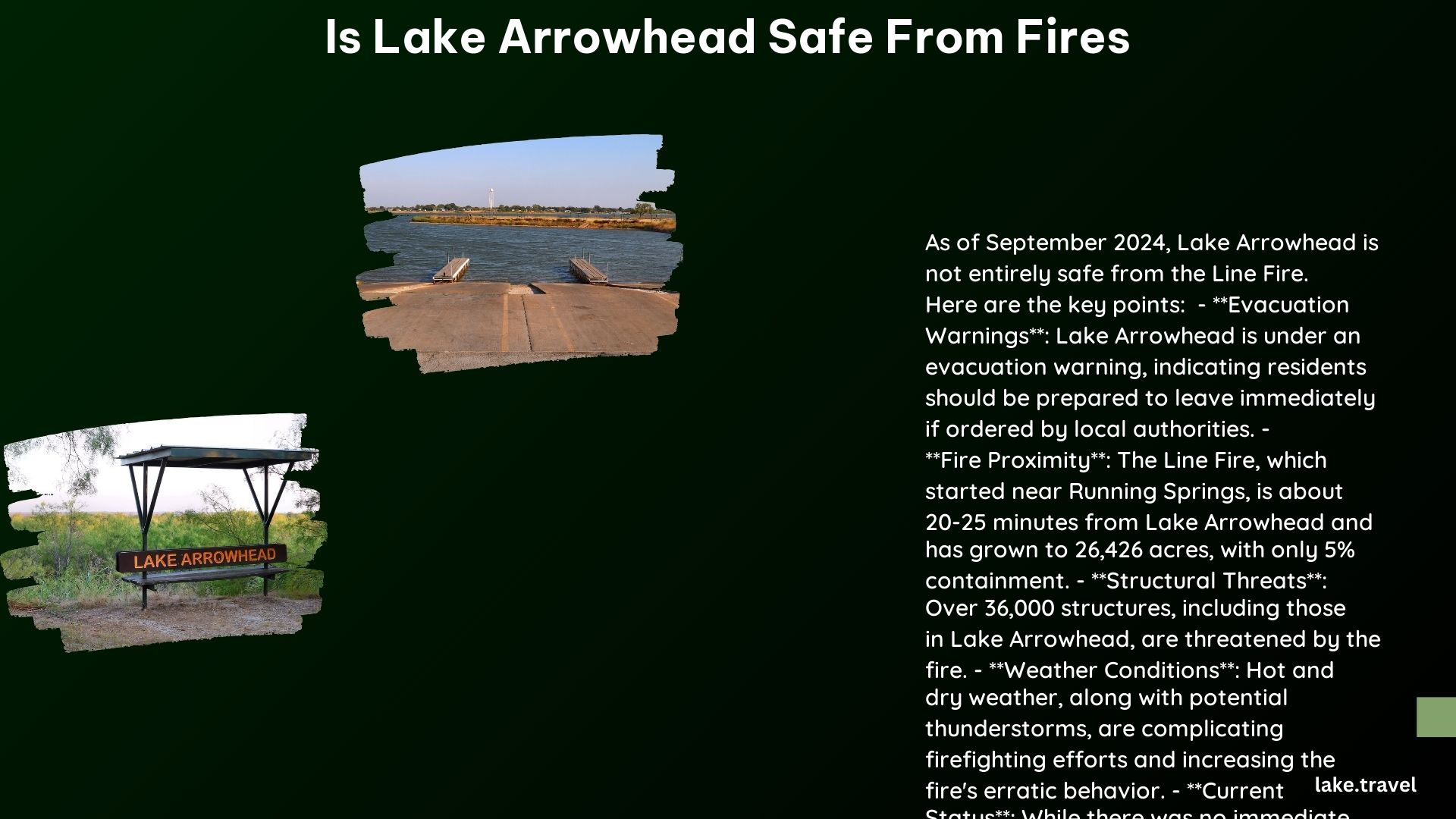 is lake arrowhead safe from fires