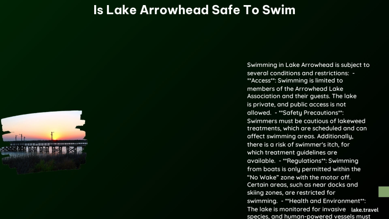 is lake arrowhead safe to swim