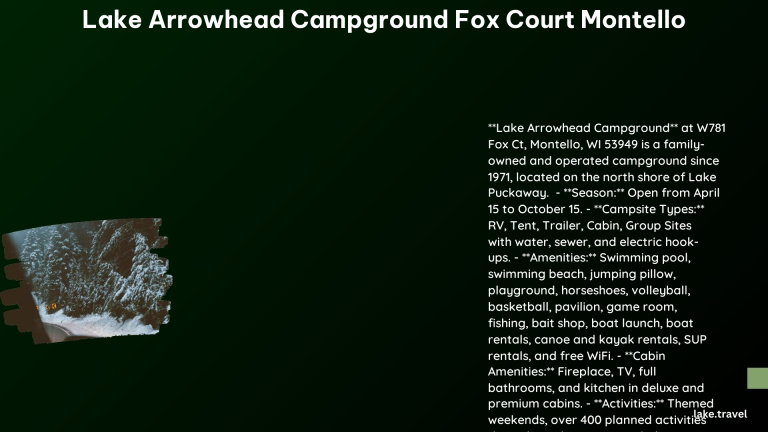 lake arrowhead campground fox court montello